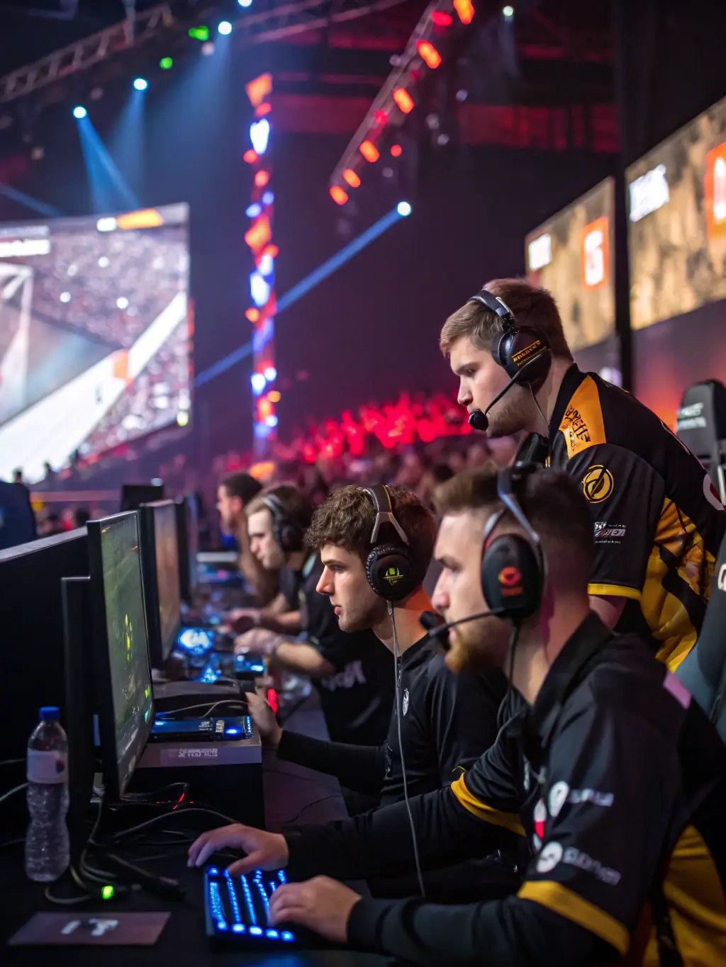 An image of a FRENCH TOUCH (FT) sponsored esports team in action, competing in a professional gaming league.